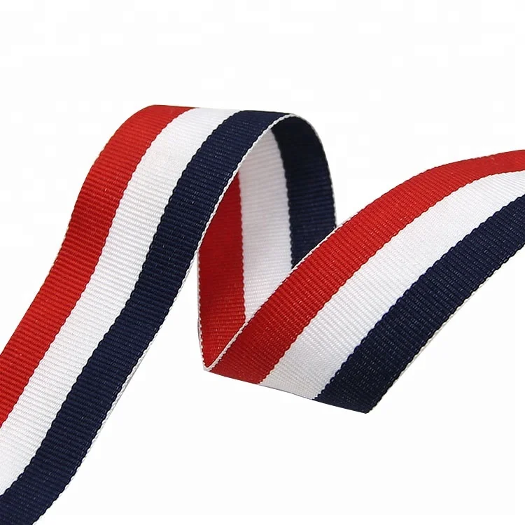 High Quality Custom Wholesale 2.5cm Polyester Red White Blue Tricolor ...