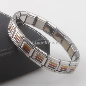 Germany Country Flag Stretch Bracelet Charms Bangle Germany Country Flag Stretch Bracelet Charms Bangle Elastic Stainless Steel