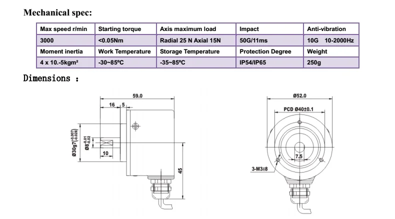 8mm Shaft Abz Signal Push Pull Output Ghs52-08g100bmp526 Incremental ...