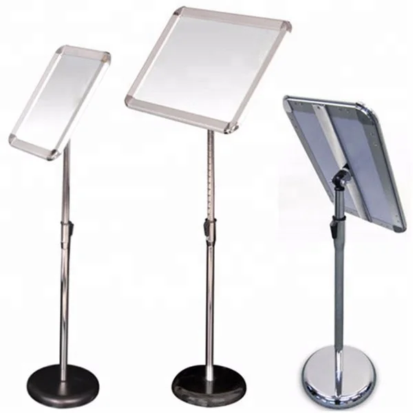 Freestanding Aluminum Frame Polished Silver Menu Street Sidewalk