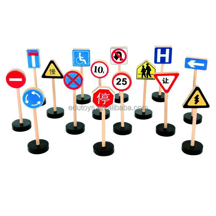 Lot 5 Panneaux Signalisation Routière Jouet – Feu Tricolore Et Panneaux Pour Enfants Éducatif