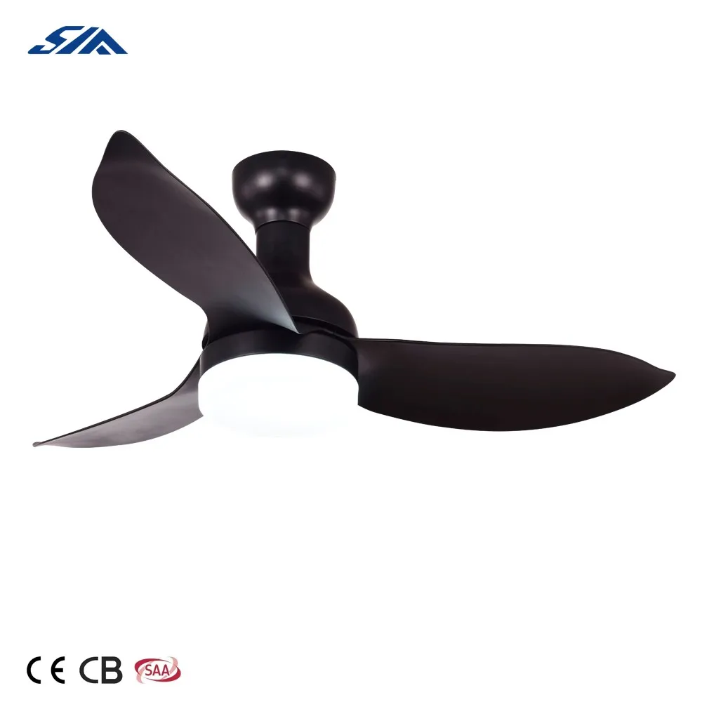 remote control indoor ceiling fan with LED light kit low profile 3 blade electric fan