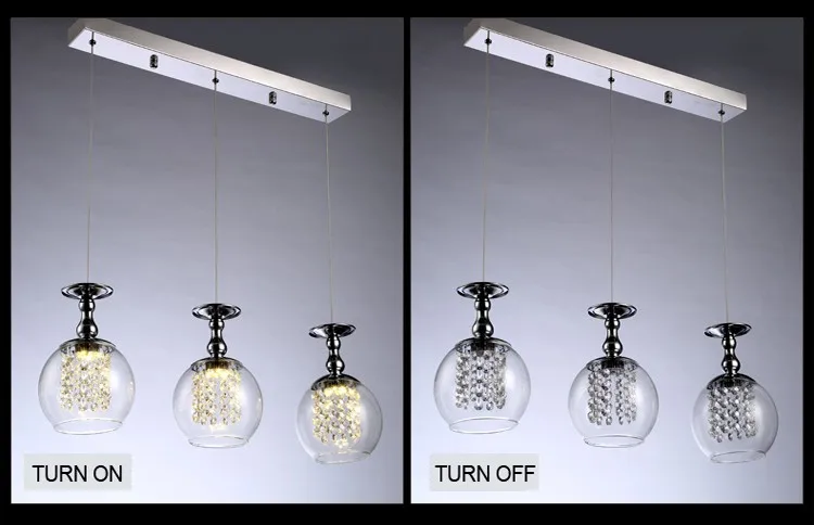 Modern Design Crystal And Glass Led Suspended Ceiling Light Fittings