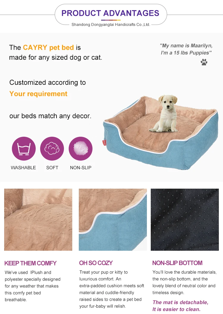 China colorful cute plush cat dog bed with cushion fluffy pet bed sets
