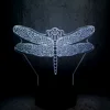 Remote Control 3D Lamp Dragonfly USB Night Light Mixcolor Illusion Fade RGB LED Lighting Bulb kids toys Touch Table Desk Decor