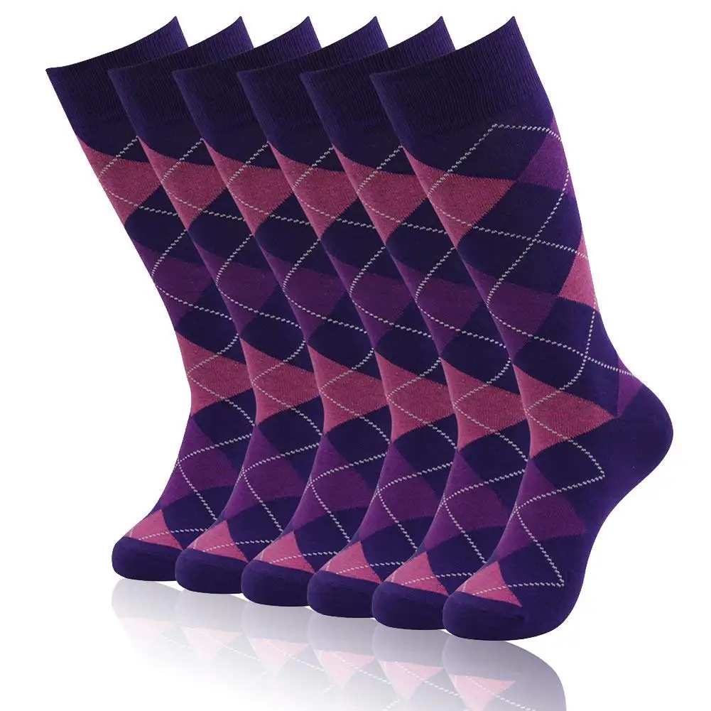 men's over the calf patterned dress socks