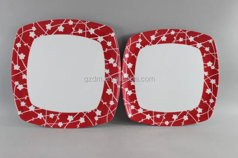 Factory Supply Melamine camping Dinner plate , Square dinner set