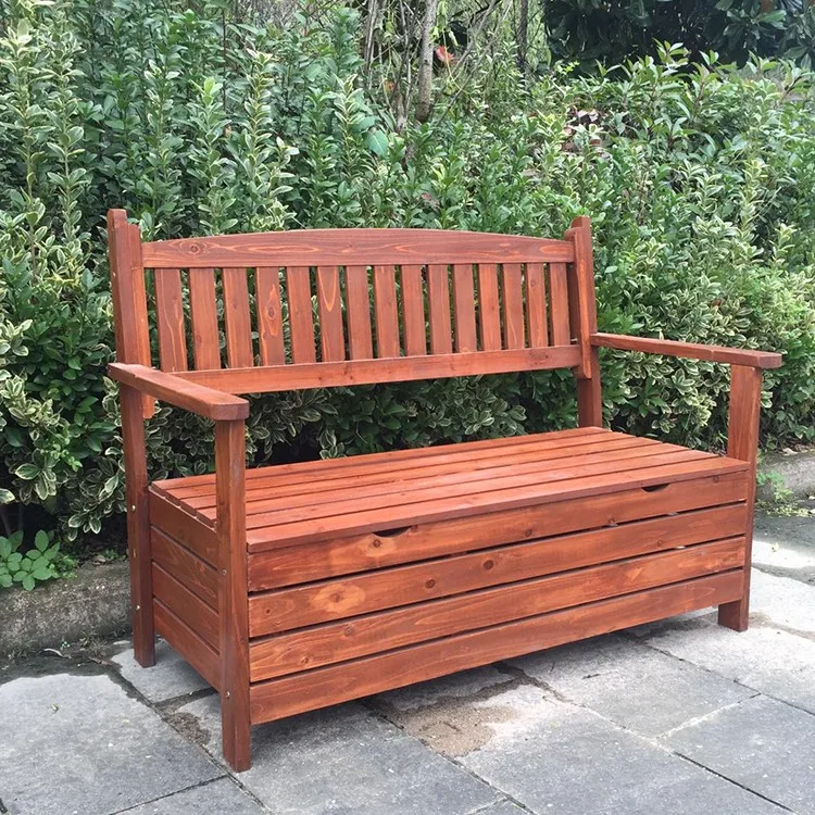 Outdoor Garten Bank Mit Rückenlehne Terrasse Lagerung Holzlager Bench
