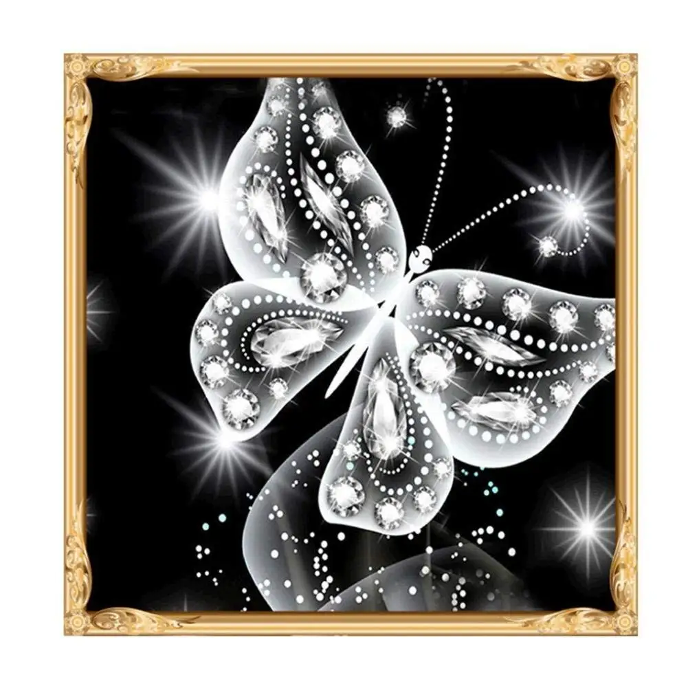zhui star DIY Round Diamond Painting Kits Adults Full Drill Cross Stitch Yellow Flower Butterfly Home Decoration 40x30CM