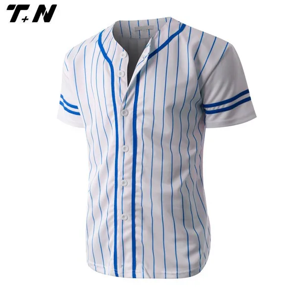 blue pinstripe baseball jersey