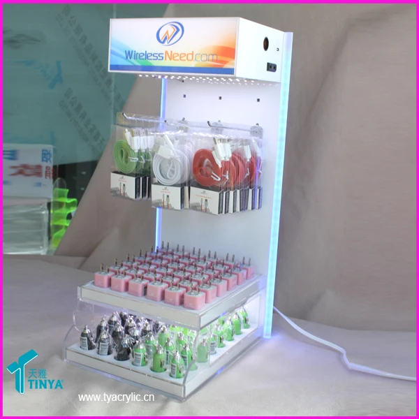 2015 New Products Pop Display Stand Usb Car Charger Display Rack Mobile