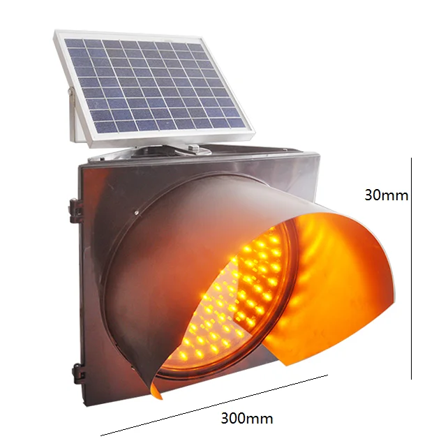 traffic signal head mark warning flare solar powered amber flashing lights