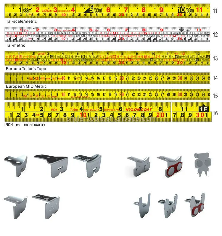 different tape measures