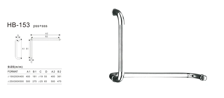 Glass Mount Bathroom Sliding Glass Shower Door Handles Towel Bar