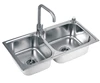 Undermount double bowl stainless steel kitchen wash basin