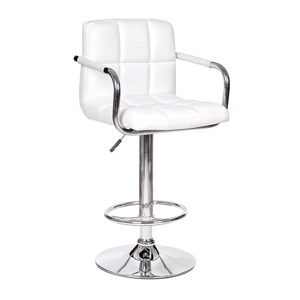 Modern design white cafe chairs swivel lift chair bar stools with armrest