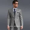 100% wool light grey color two buttons Men's business suit