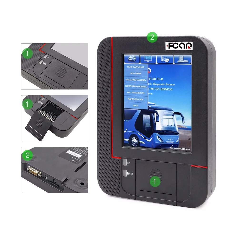 Fcar F3-D 24V Heavy Duty Truck Scanner supports Russian/English/German 1 year free update online F3D for trucks diagnostic tools