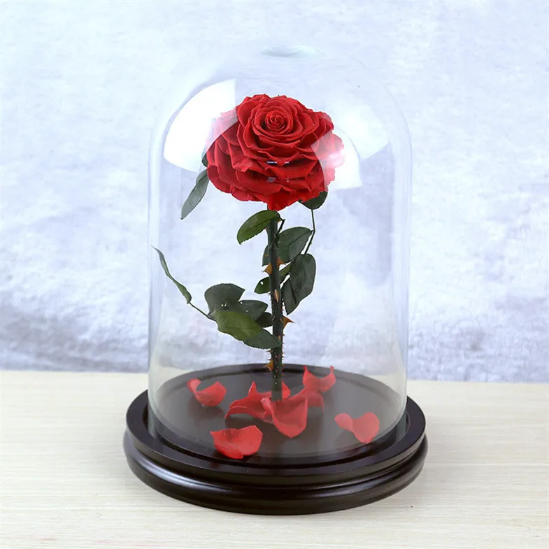 Beautiful Artificial Red Rose Eternal Rose Clear Glass Ball Buy