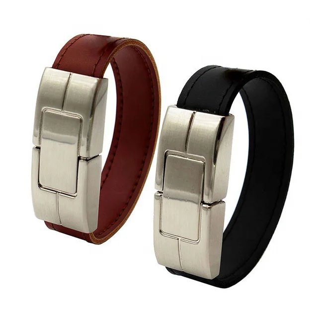 Real Capacity Leather Bracelets USB Flash Drive 8GB Leather Pen Drive - ANKUX.COM