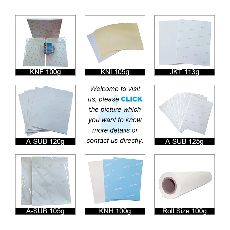 100sheets 100g/113g/120g Inkjet Sublimation Heat Transfer Paper A4