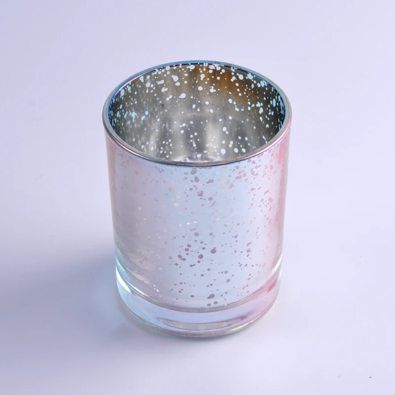 Wholesales customized glass candle holders electroplated and laser etching varnish home decoration