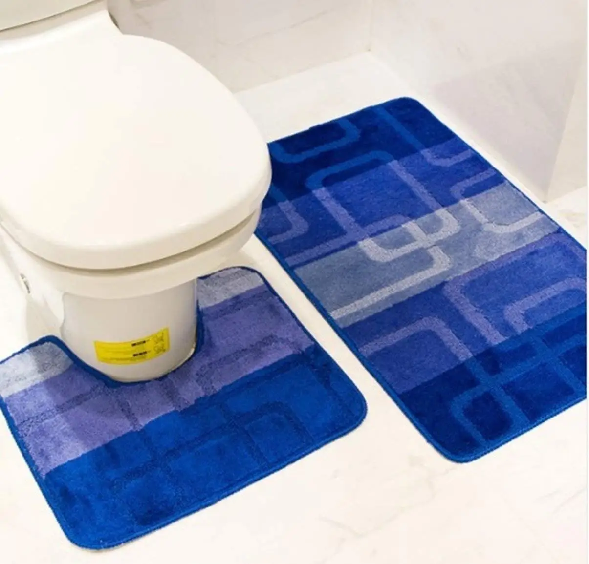 Buy 1 Set 2 Pcs Set Blue Coral Fleece Rugs Carpet Bathroom Mat