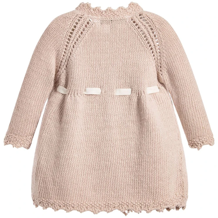 girls pink long cardigan-2