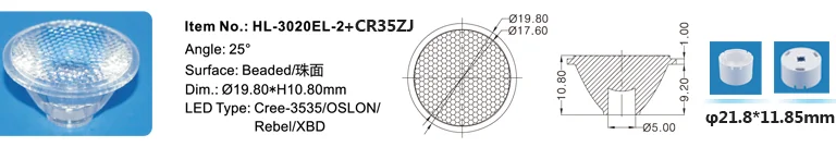 Single led lens  match Cree335 led chip from china lens supplier