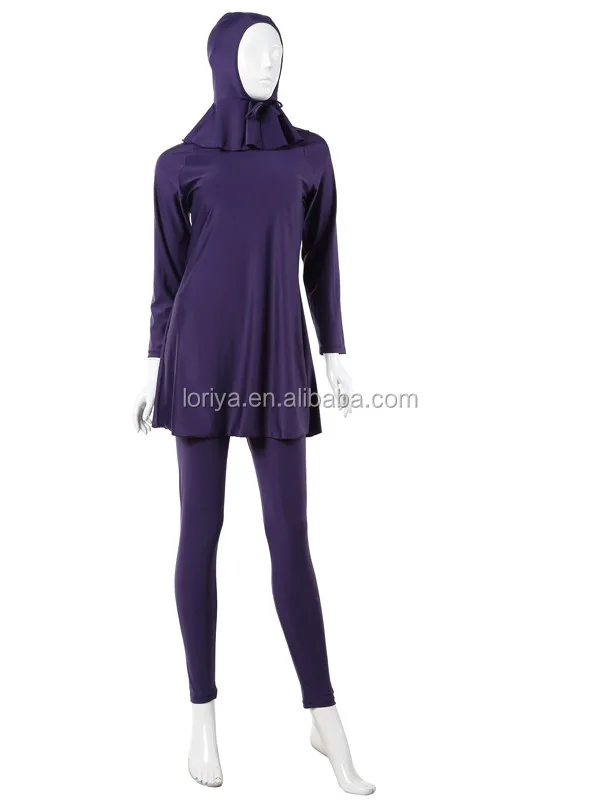 Popular Pretty Dubai Solid Color Women Wear Long Sleeve Swim Suit