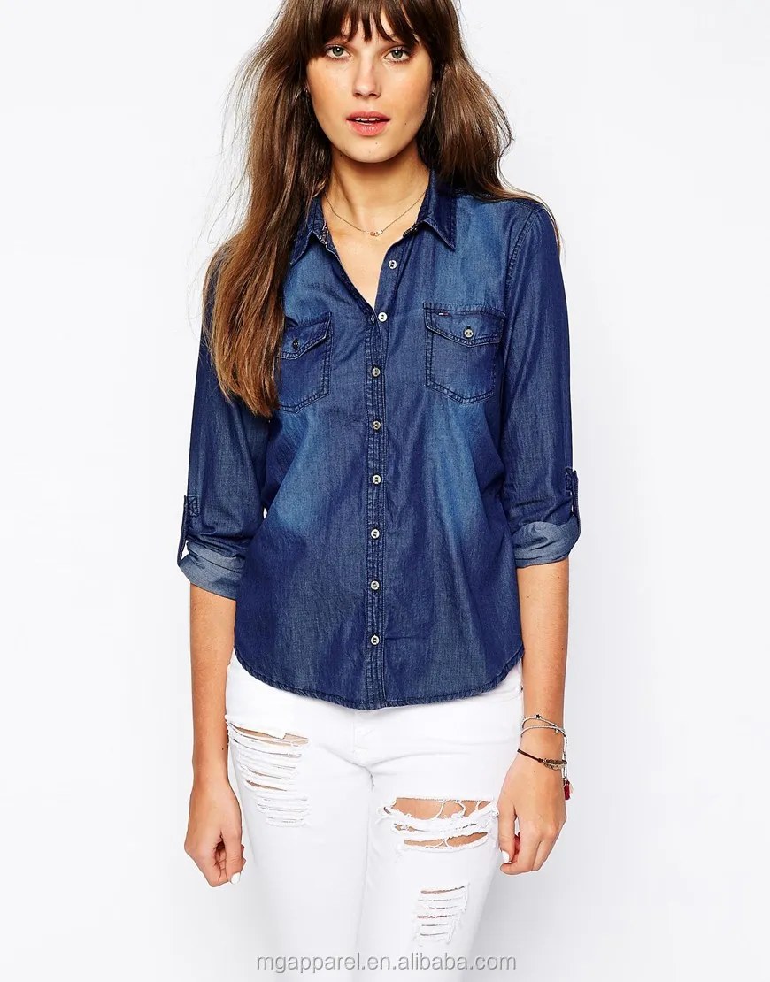 cotton denim shirt womens