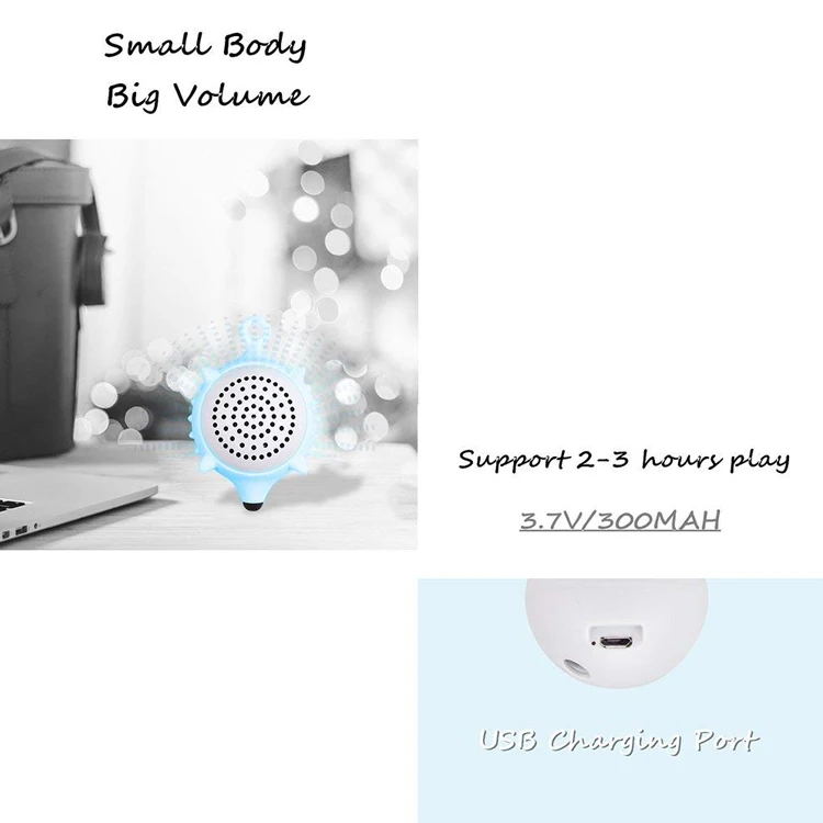 Cute portable mini wireless handsfree cartoon animal hedgehog speaker with keychain - ANKUX.COM