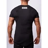 Black Fitness Men's Muscle Workout T Shirt Printed Gym Active Wear