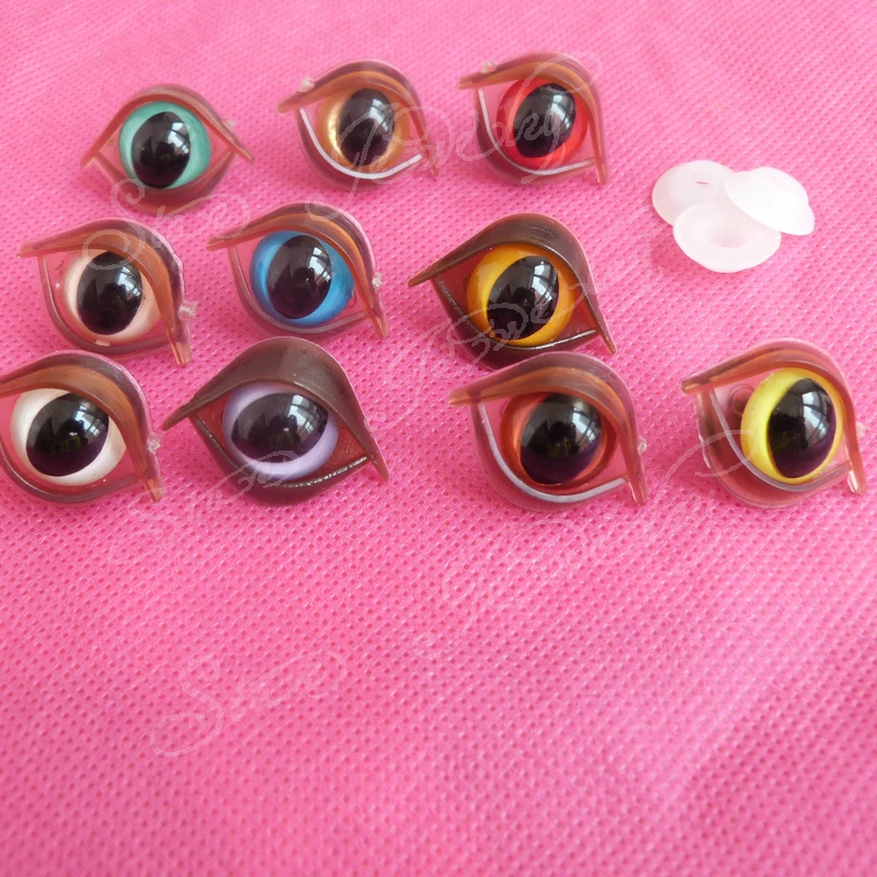 40pcs 10mm colorful toy cat eye brown eyelid washer