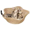 Comfortable Pet Accessories Portable ECO friendly Handmade Natural Banana Leaf Weaving cat cave bed