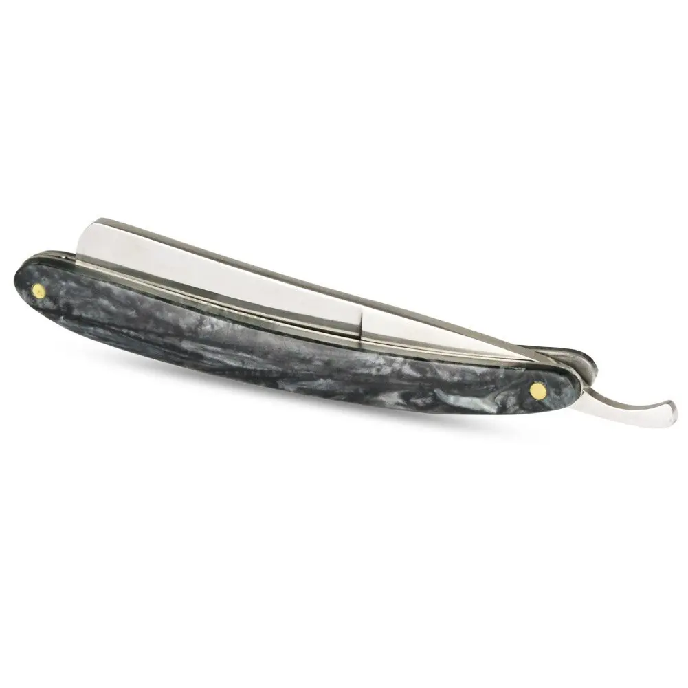 VERY100 Antique Straight Edge Stainless Steel Barber Razor Folding Shaving Knife Marbled
