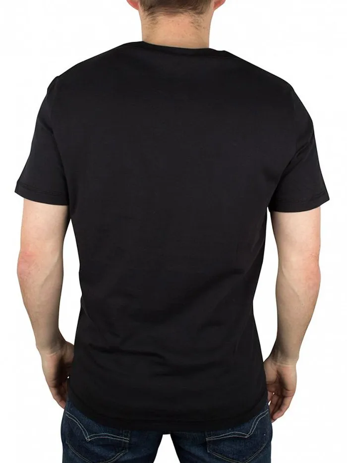 Black Cotton Embroidered Logo Pocket Softextile Longline T Shirts For ...