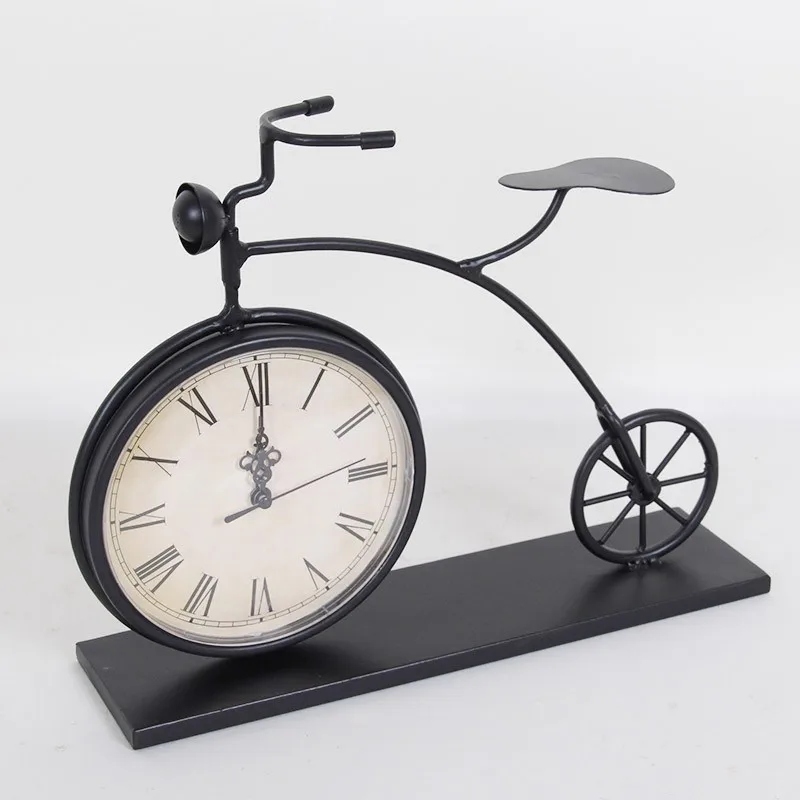 金属自行车桌面时钟