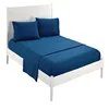 Technics Home Use Washable Microfiber Fabric Blue 4pcs Bedding Sheet Sets Bedroom Luxury