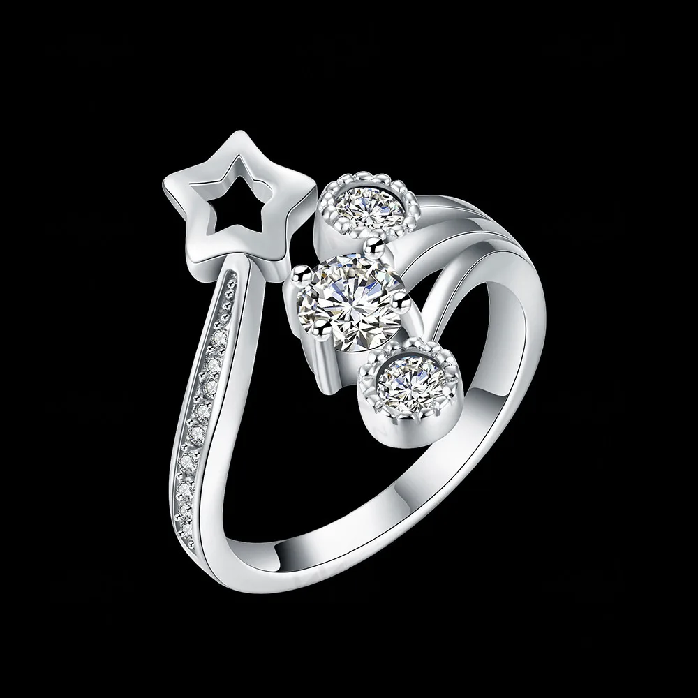 Creative Five-Pointed Star 925 Cz Ring