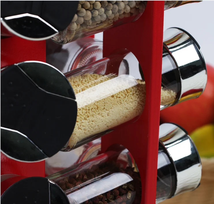 Contemporary 16-Jar Revolving Countertop Spice Rack