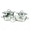 FDA certificated Eco-friendly 8 pcs professional sandwich bottom stainless steel cookware