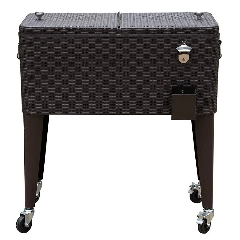 Outdoor Portable Patio Party Drink Rolling Beverage Cooler Bar Cart ...