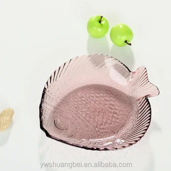 Vendita Calda Forma Di Pesce Piatto Di Vetro Colorato Buy Vetro