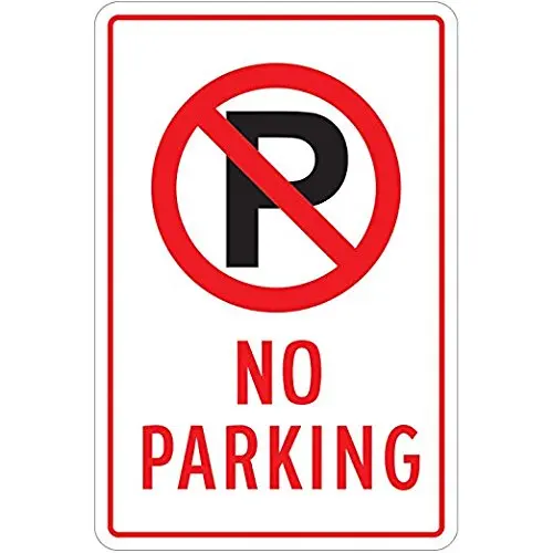 12x18 No Parking in Front of Gate Large Print Red Black White Poster Car Picture Symbol Notice Business Home Sign