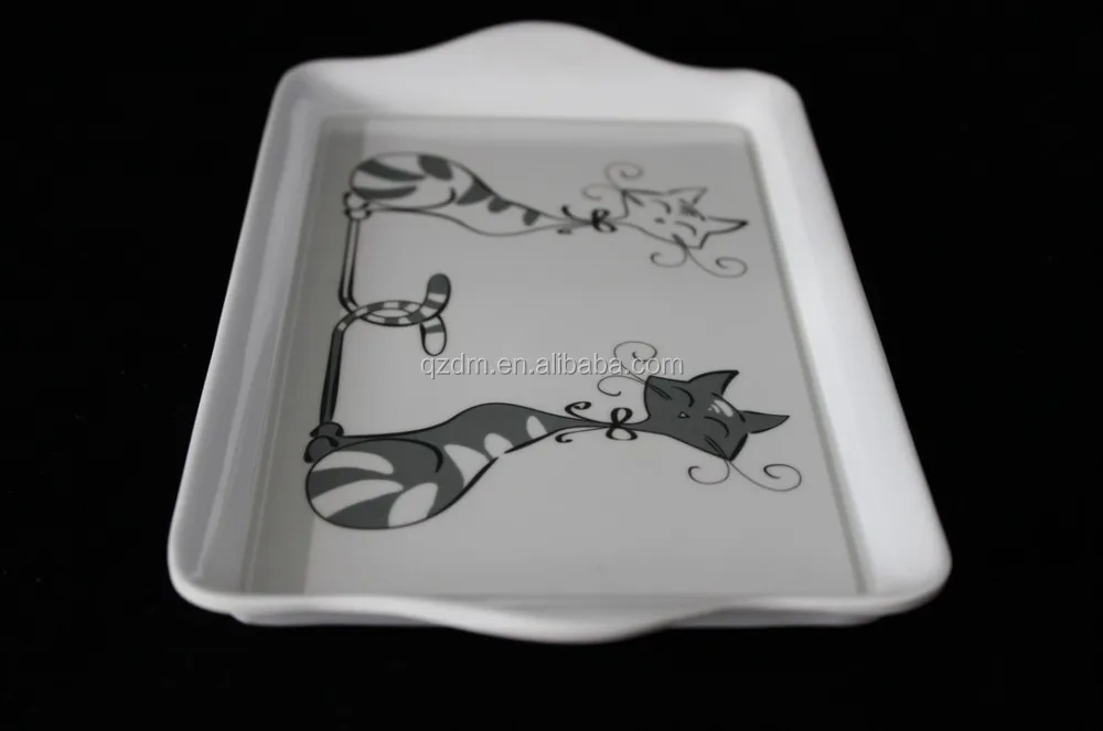 Plastic Food Tray Melamine Samll Tray With Handle
