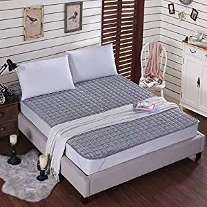GAO Bed-Blankets Thick Flannel Blankets Anti-Slip Bed Cushion Thin Pads Washable Bedding Solid Color Double Bunk Beds, Blankets and Mattresses Of Anti-Skid ,90200Cm, - Gray
