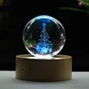 new product ideas 3d laser Christmas tree crystal ball music box gift