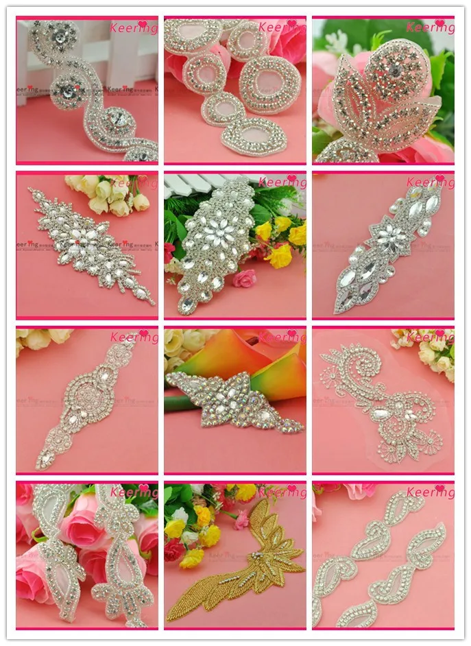 Gold Beaded Dress Sequin Rhinestone Flower Fabric Embellishments Buy