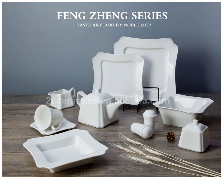 Wholesale Bone China White Plates Crockery Set Porcelain Dinnerware